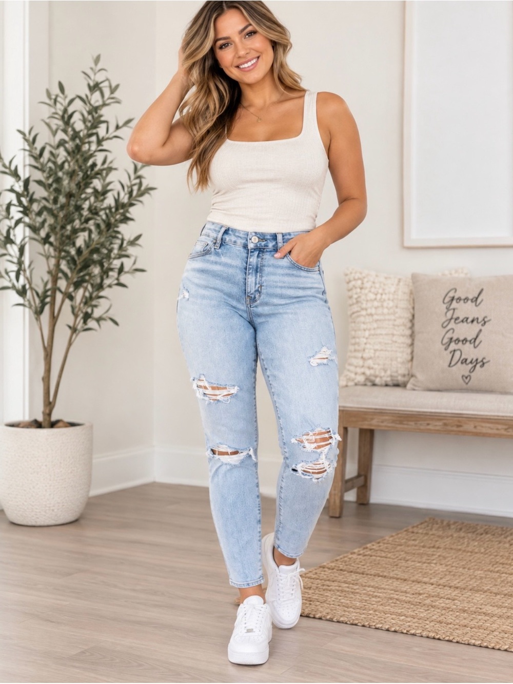 American Eagle Curvy High Rise Jeggings | Size 6R| Distressed